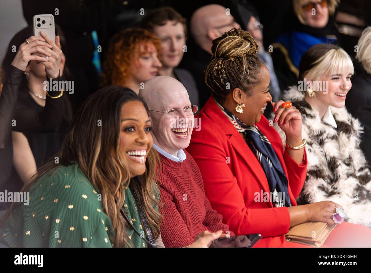 Sustainable fashion designers Vin + Omi show titled Jord at art'otel London Hoxton for London Fashion Week. Matt Lucas in audience Stock Photo
