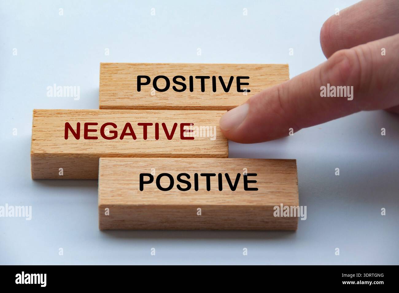 Positive and Negative text on wooden blocks reflecting optimistic ...