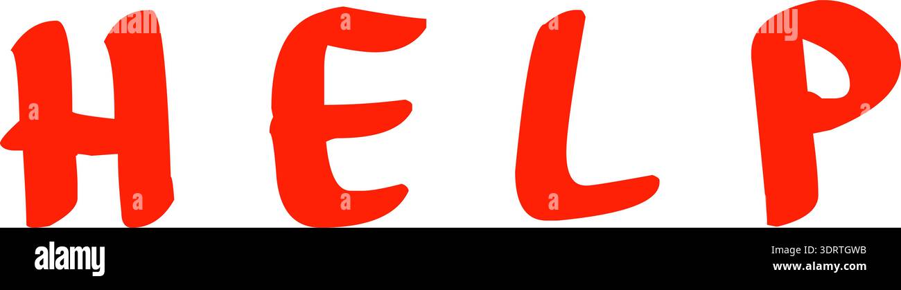 Red help text on white background Stock Vector Image & Art - Alamy