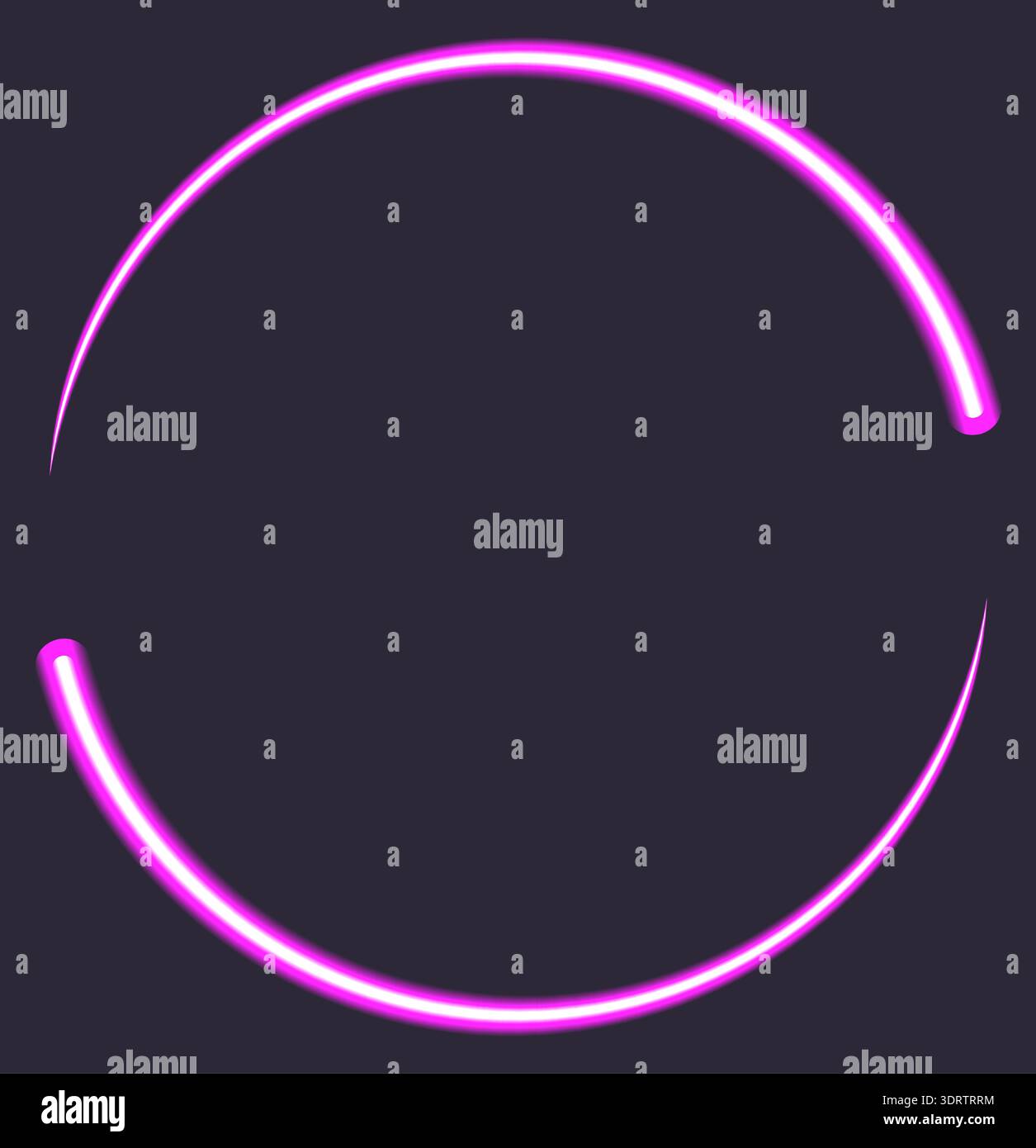 Glowing pink neon circle on dark background Stock Vector