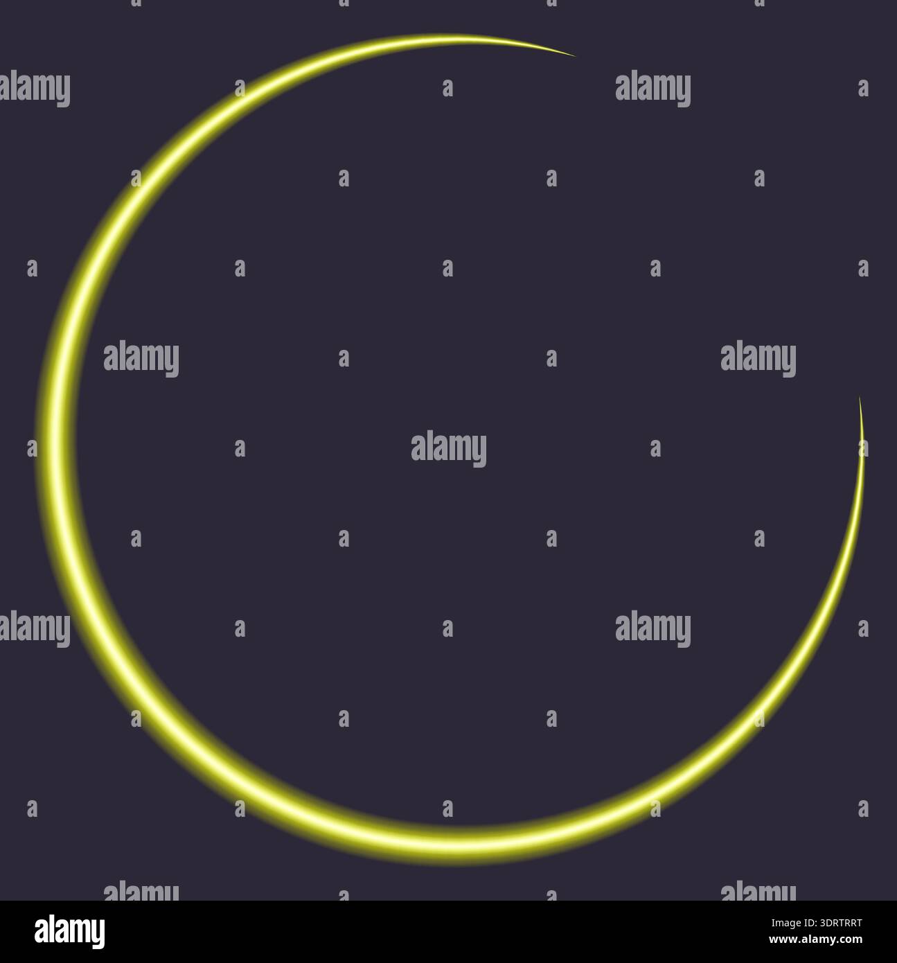 Glowing yellow crescent shape on dark background Stock Vector