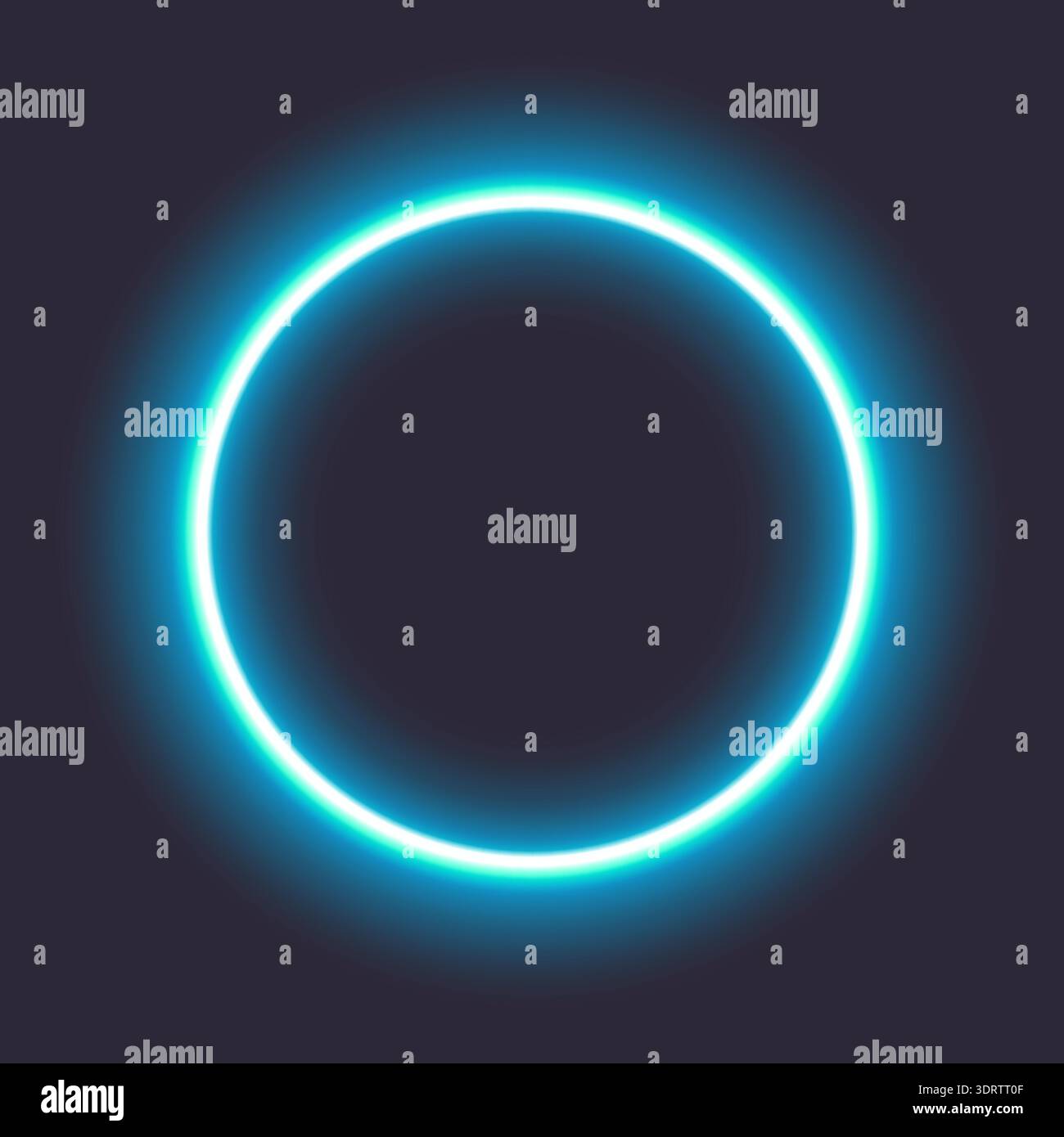 Glowing neon circle on dark background Stock Vector