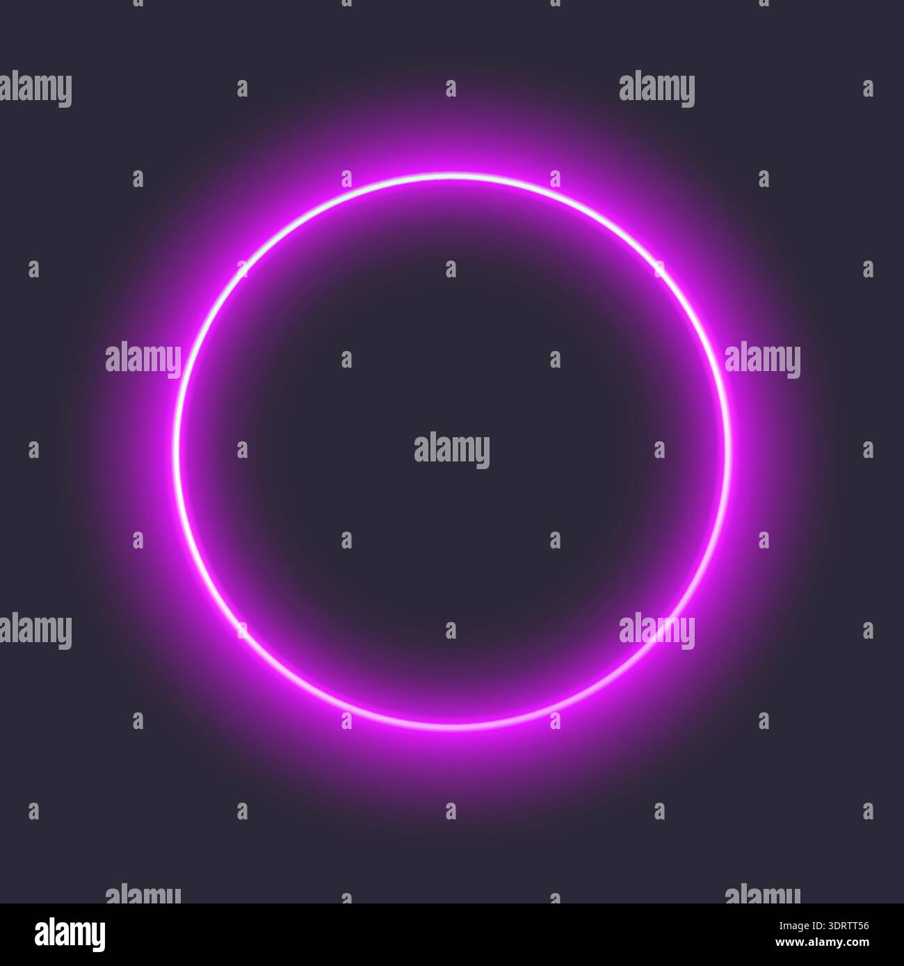 Glowing neon purple circle on dark background Stock Vector