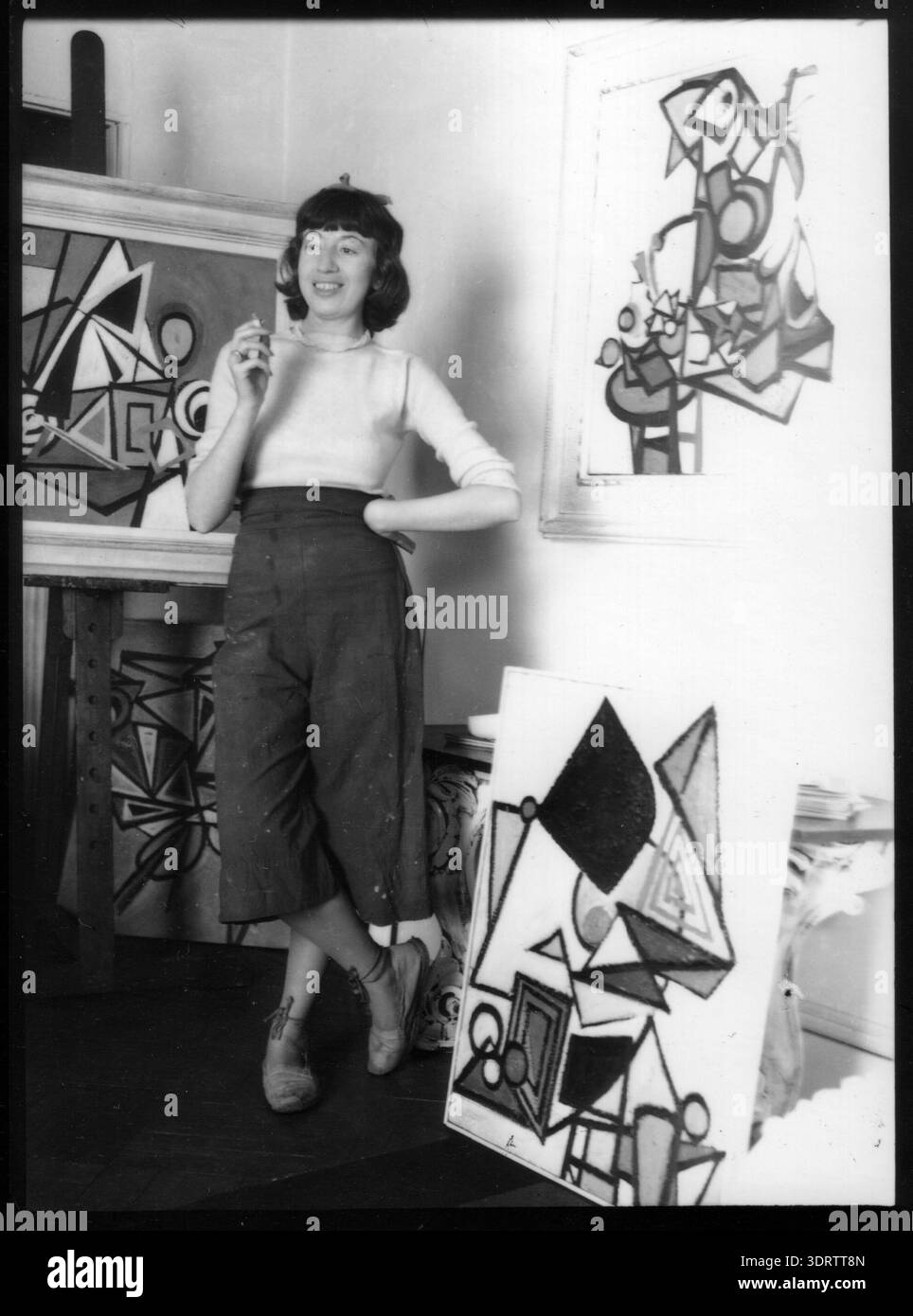 Krasner Lee Krasner in her New York studio. Museum: © Pollock-Krasner ...