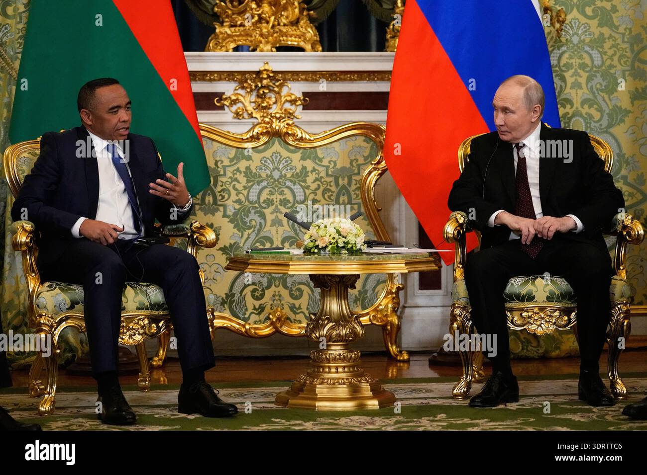 Russian President Vladimir Putin Right Listens To Madagascar s 