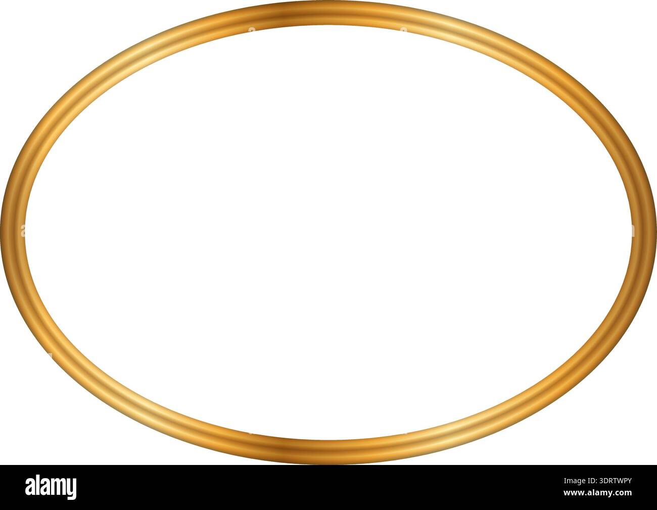 Shiny gold circle frame on white background Stock Vector