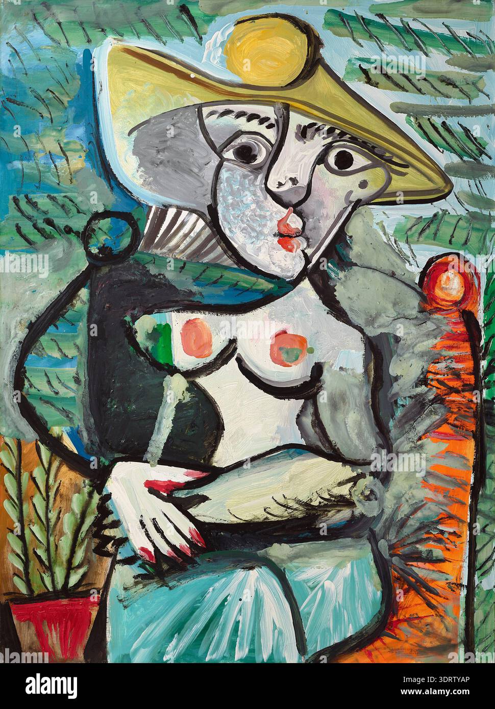 Femme au chapeau assise hi-res stock photography and images - Alamy