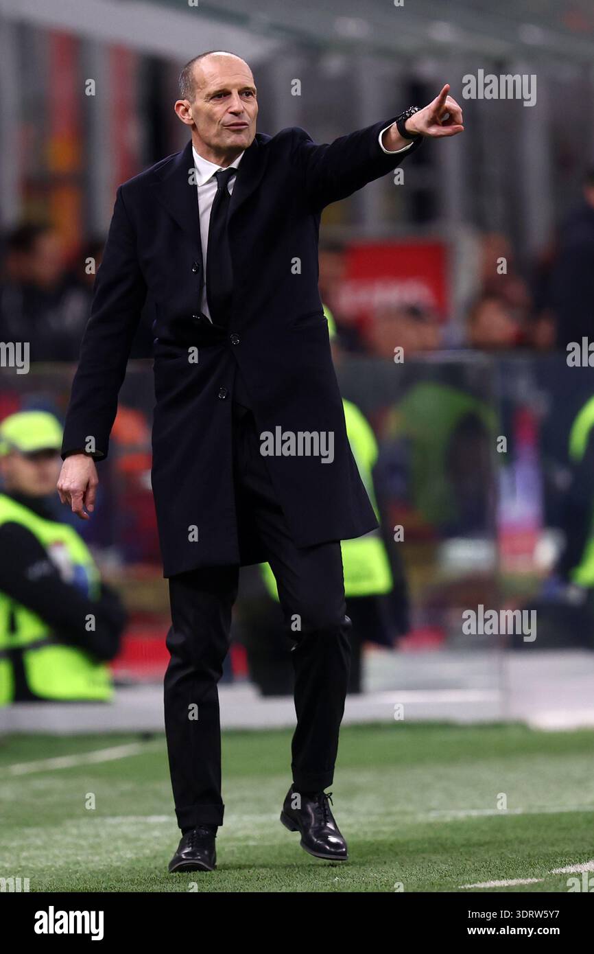Massimiliano Allegri, head coach of Ac Milan gestures during the Serie ...