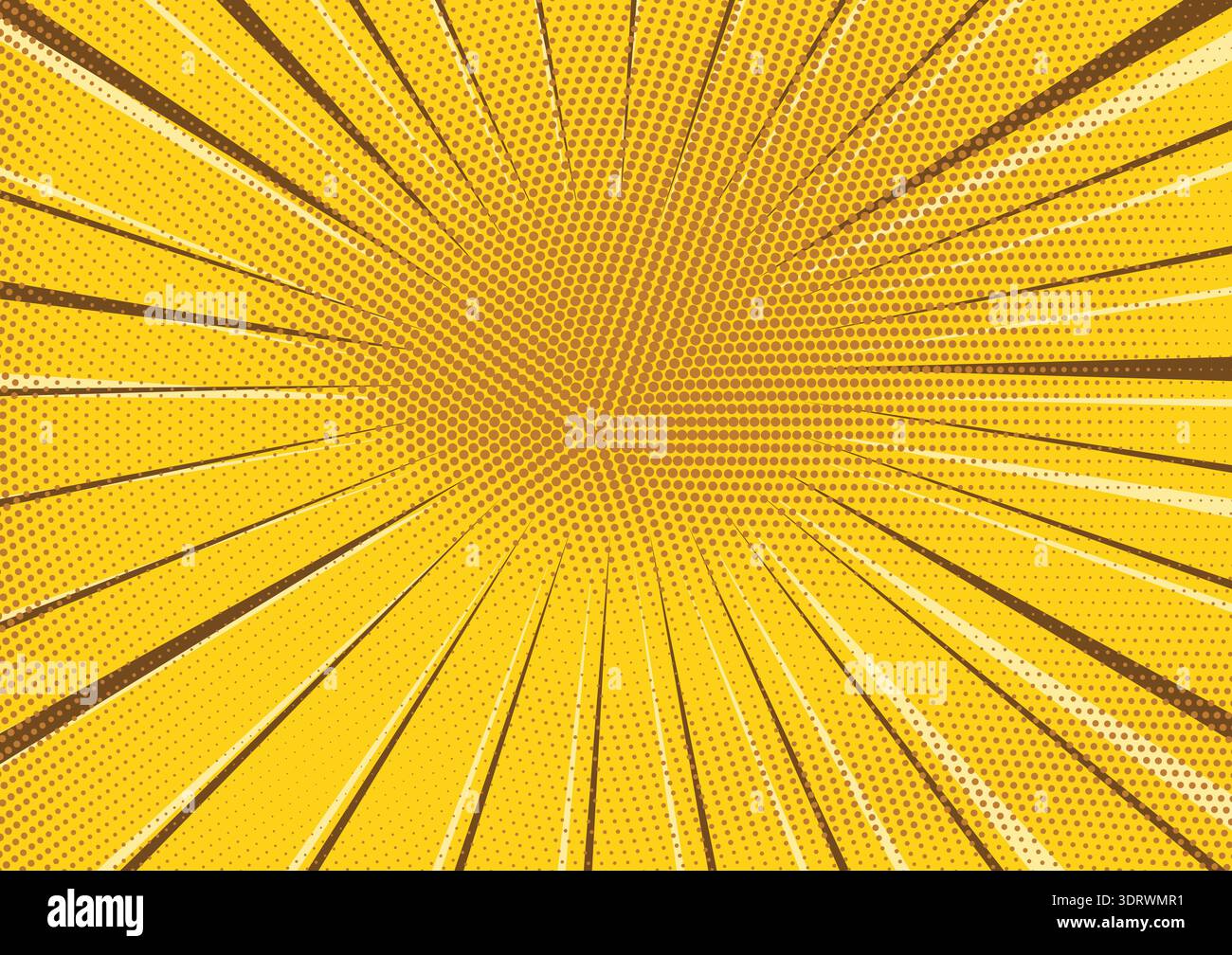 Abstract yellow dotted and striped background Stock Vector