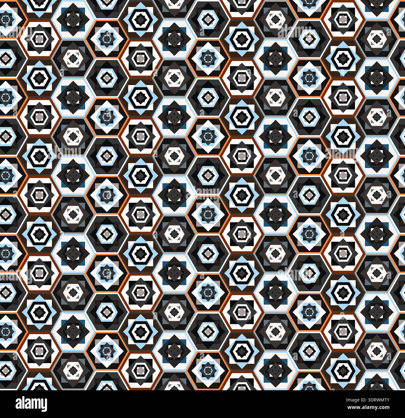 Colorful east geometric pattern with hexagons Stock Vector