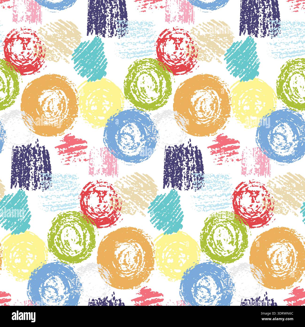 Bright pattern with grunge squares and circles Stock Vector