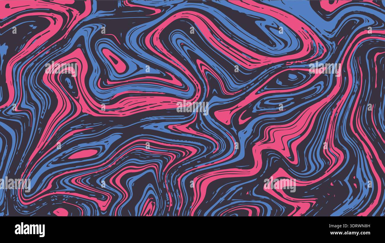 Abstract blue, black and pink marble background Stock Vector