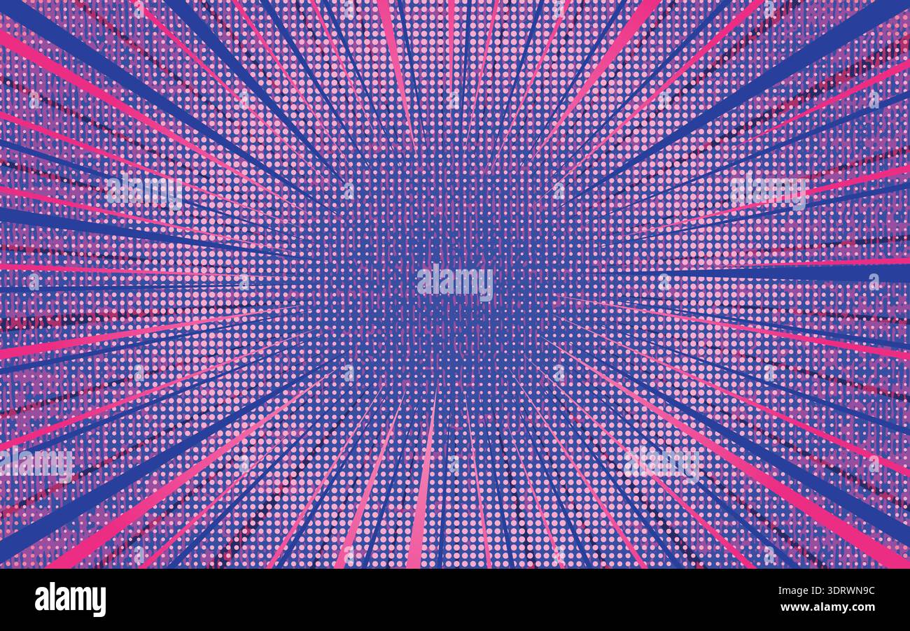 Dark pink and blue exploding comic background Stock Vector