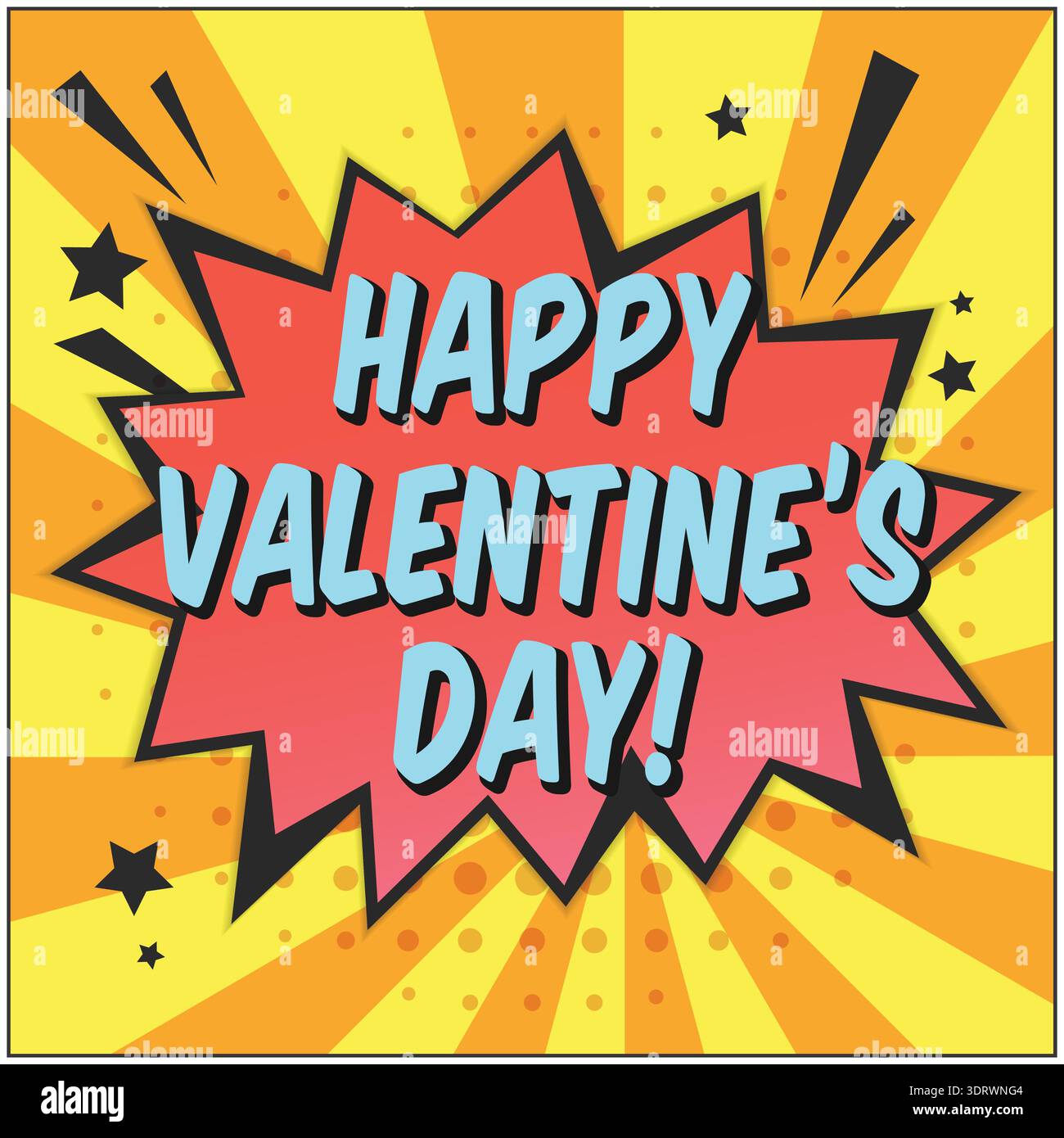 Bright speech bubble with HAPPY VALENTINES DAY Stock Vector
