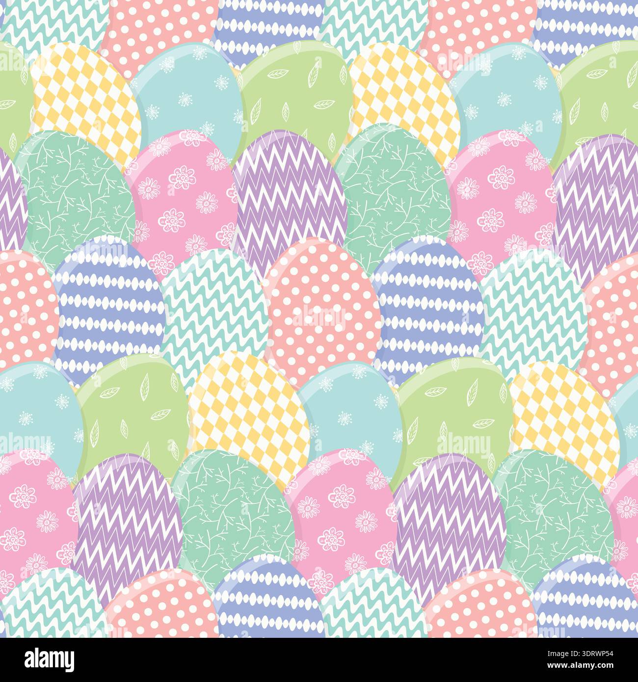 Tender pattern with mess of colorful Easter eggs Stock Vector
