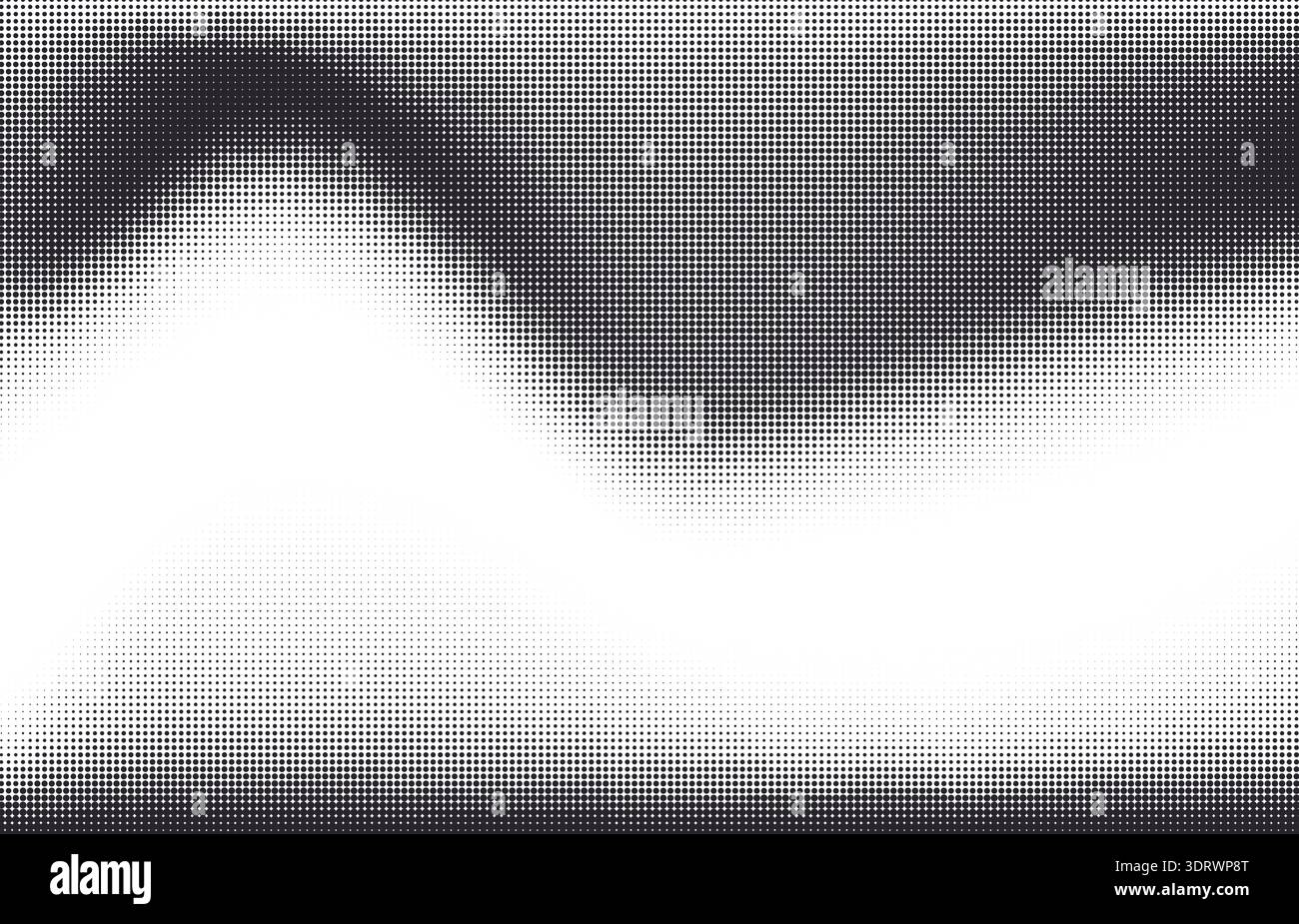 Abstract wavy black halftone dotted background Stock Vector