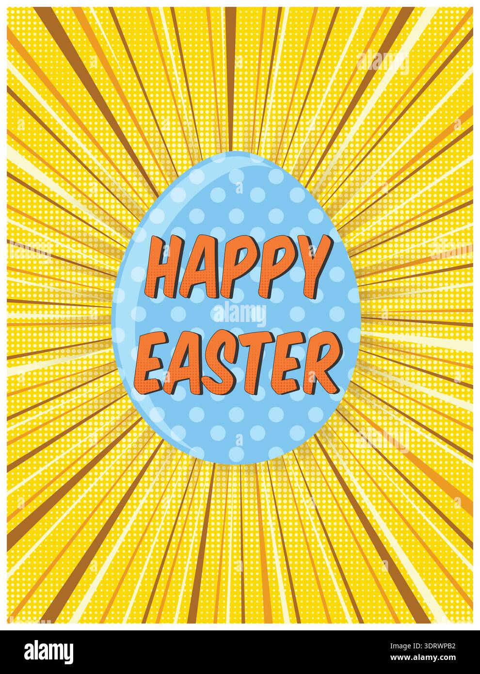 Bright yellow retro comic background for Easter Stock Vector