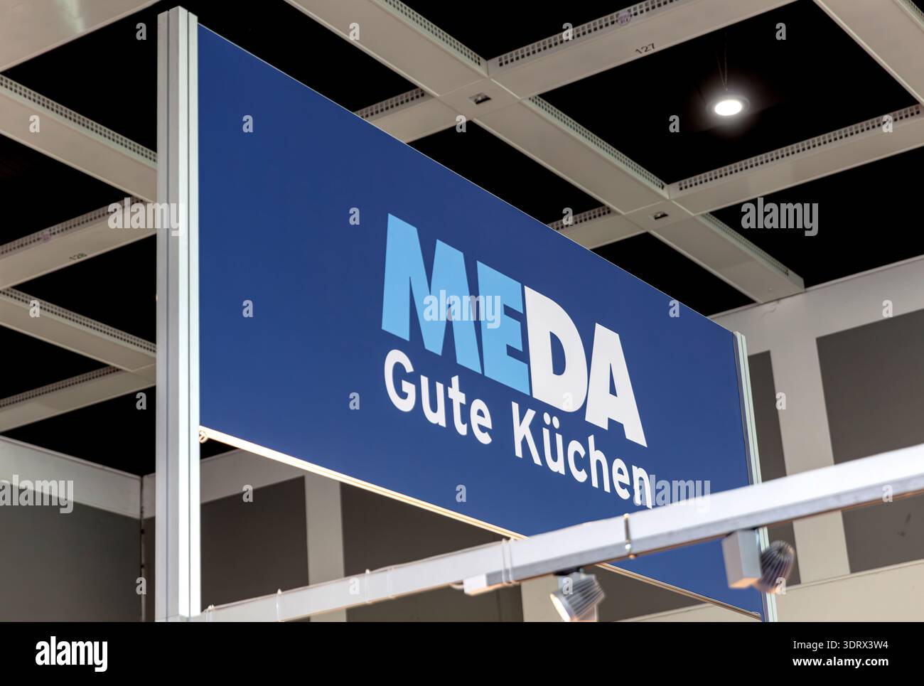 BERLIN, GERMANY, January 16th 2026: Photo of The Meda Gute Küchen logo is displayed at the Grüne Woche trade fair in Berlin Germany on January 16 The Stock Photo