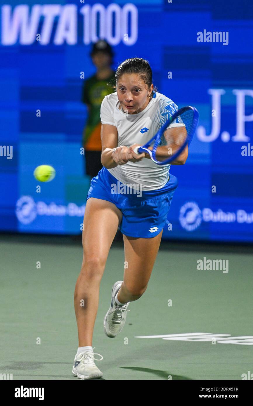 DUBAI, UAE, 19th February 2026. Action from quarter final game between ...