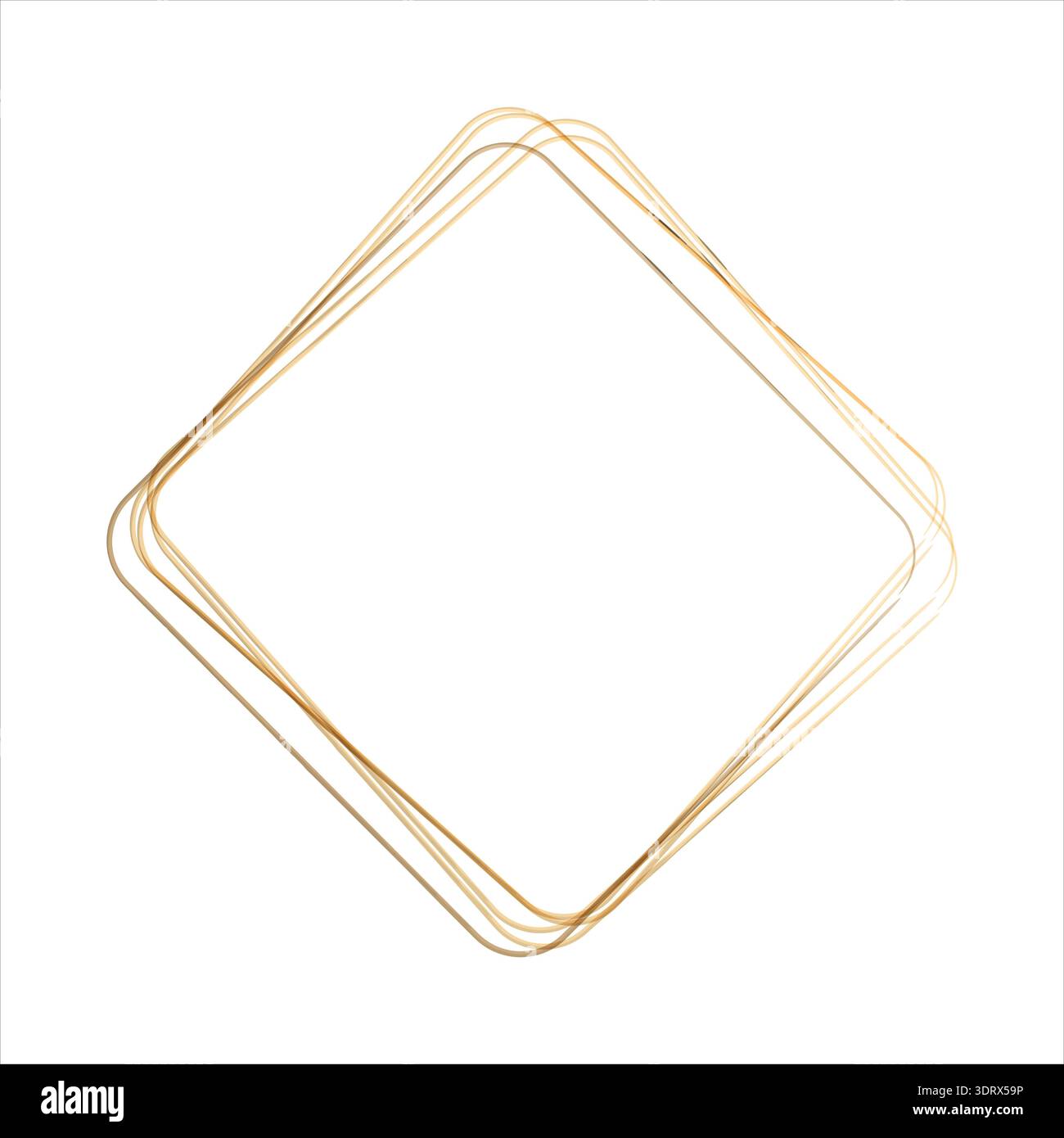 A simple watercolor frame in a diamond shape with rounded corners ...