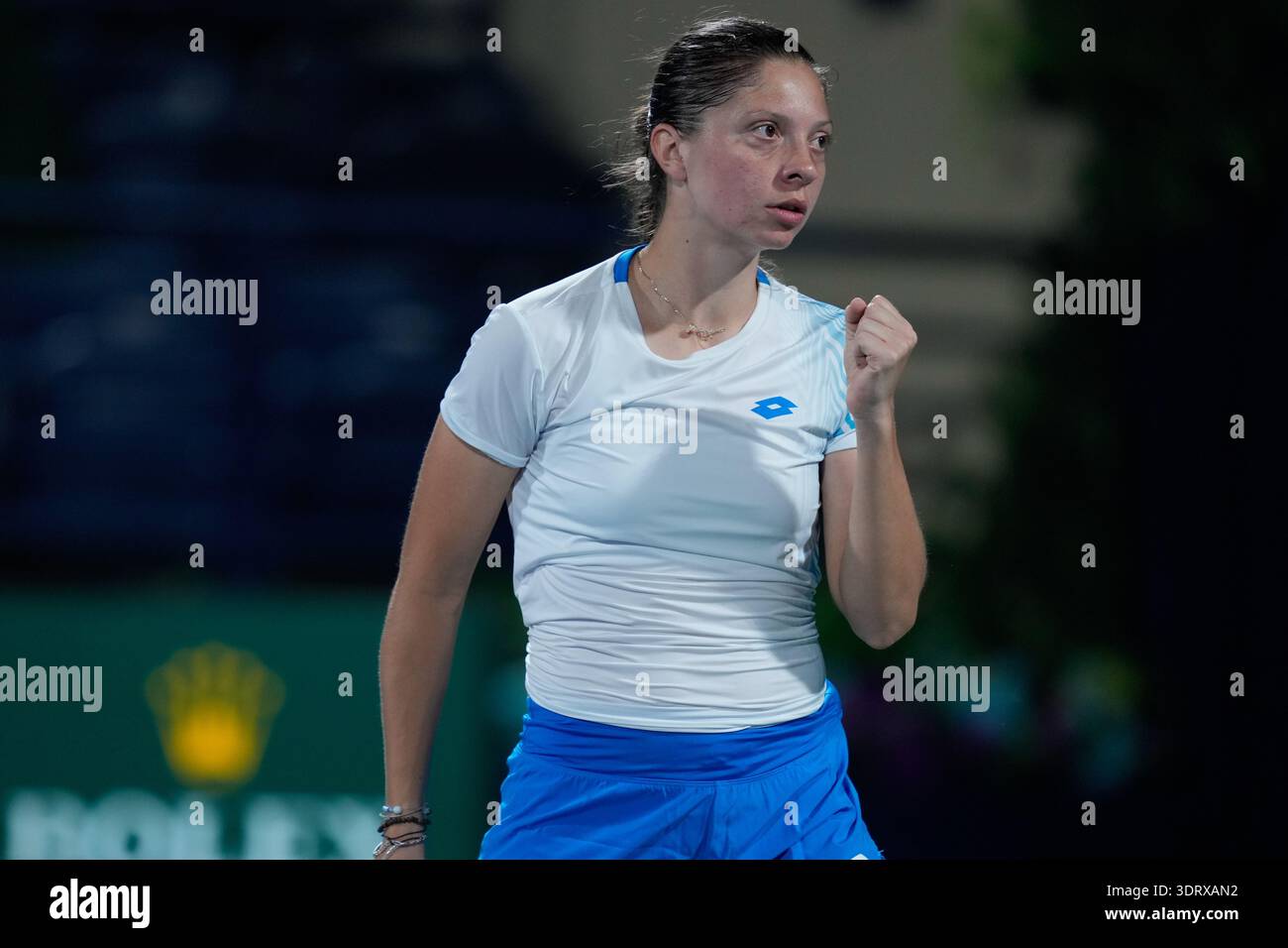 A Ruzic Croatia's Antonia Ruzic reacts after winning a point against Elina ...