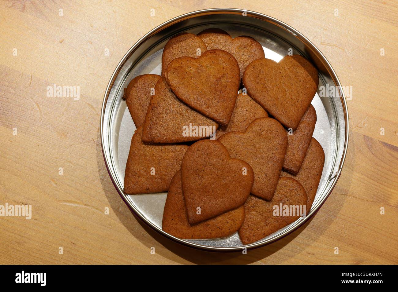 Heart shaped ginger bread cookies. Stock Photo