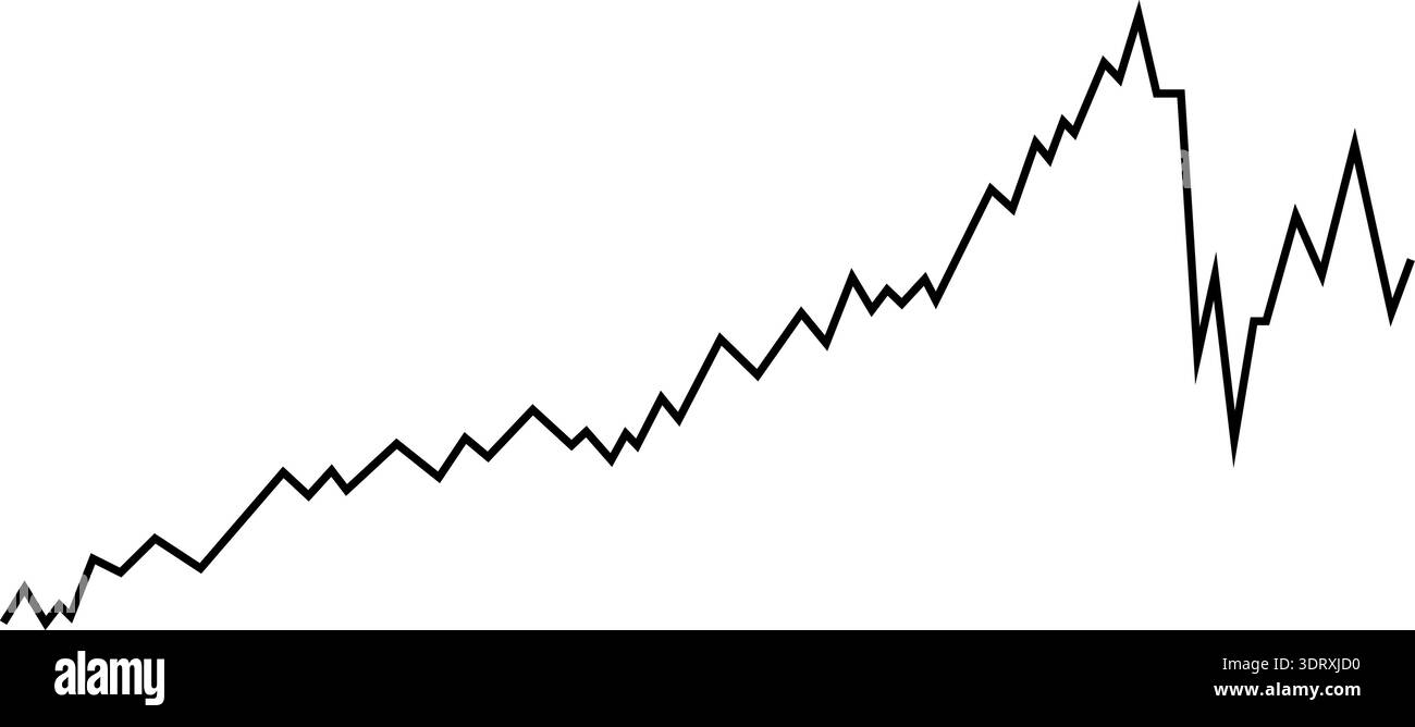 Broken line shape illustrating interrupted trends or gaps in ...