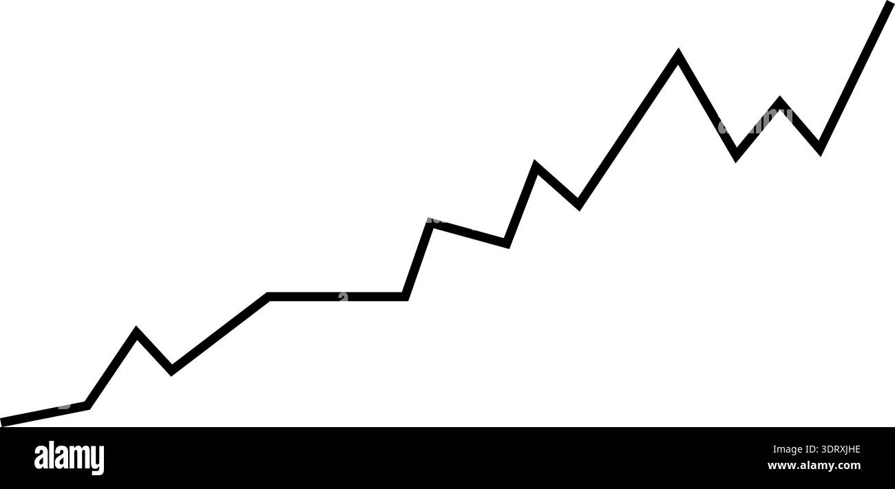 Line chart showing economic rise reflecting positive growth in ...