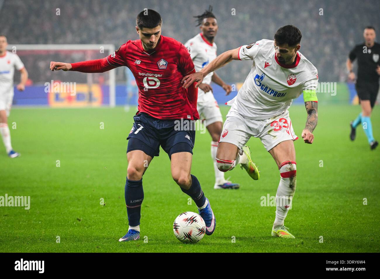 Matias FERNANDEZ PARDO Of Lille And Rade KRUNIC Of Crvena Zvezda During matias-fernandez-pardo-of-lille-and-rade-krunic-of-crvena-zvezda-during