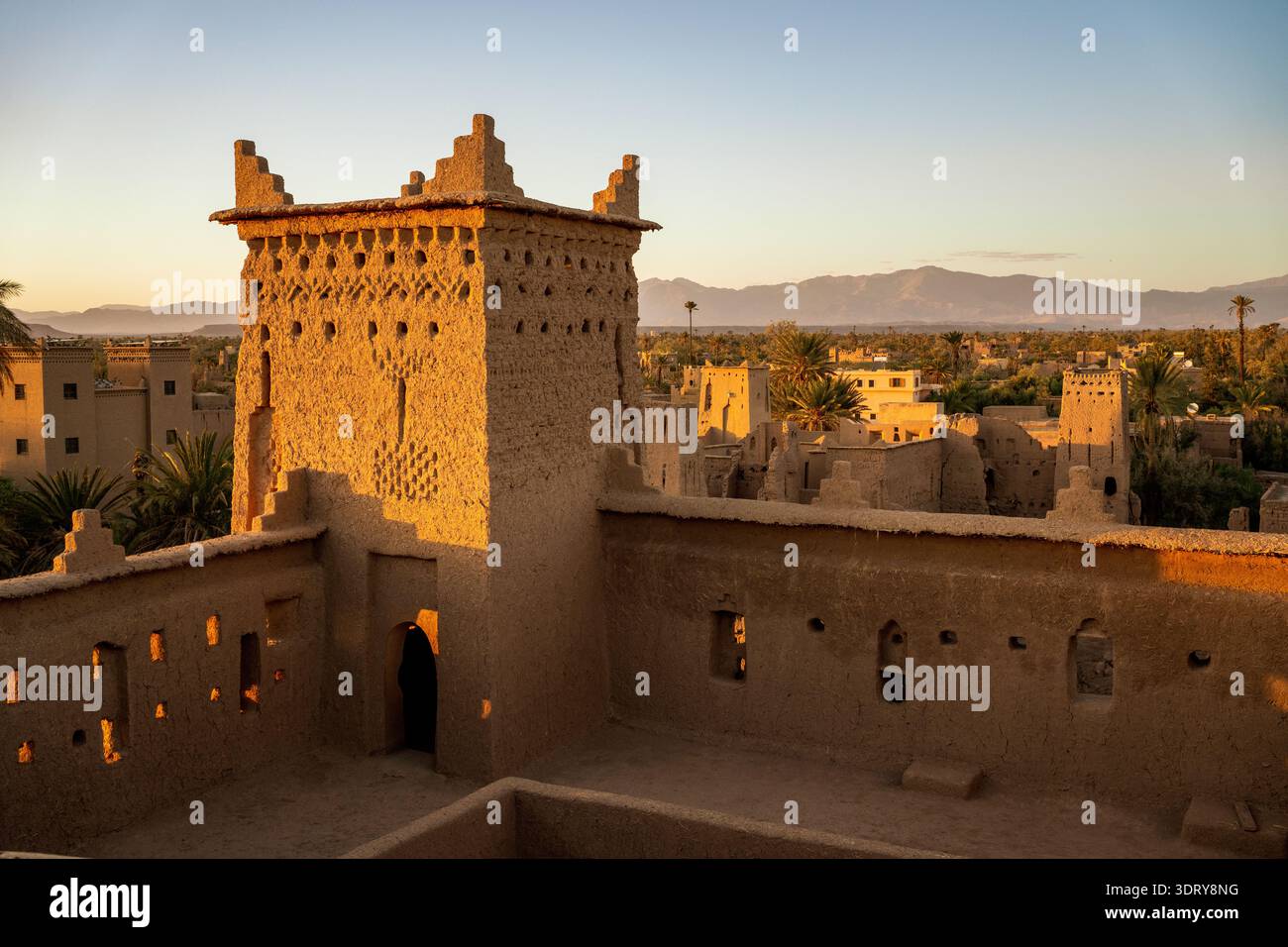 A striking high-angle view of the historic Kasbah Amridil in Skoura ...