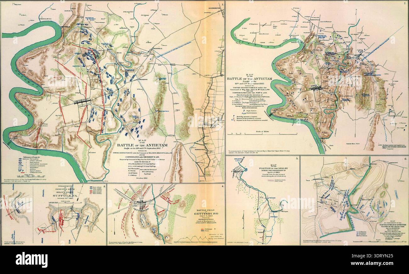 Maps Of The Battlefield Of Antietam 1862 From Atlas To Accompany The Maps Of The Battlefield Of Antietam 1862 From Atlas To Accompany The Official Records Of The Union Confederate Armies 1861 1865 3DRYN25 
