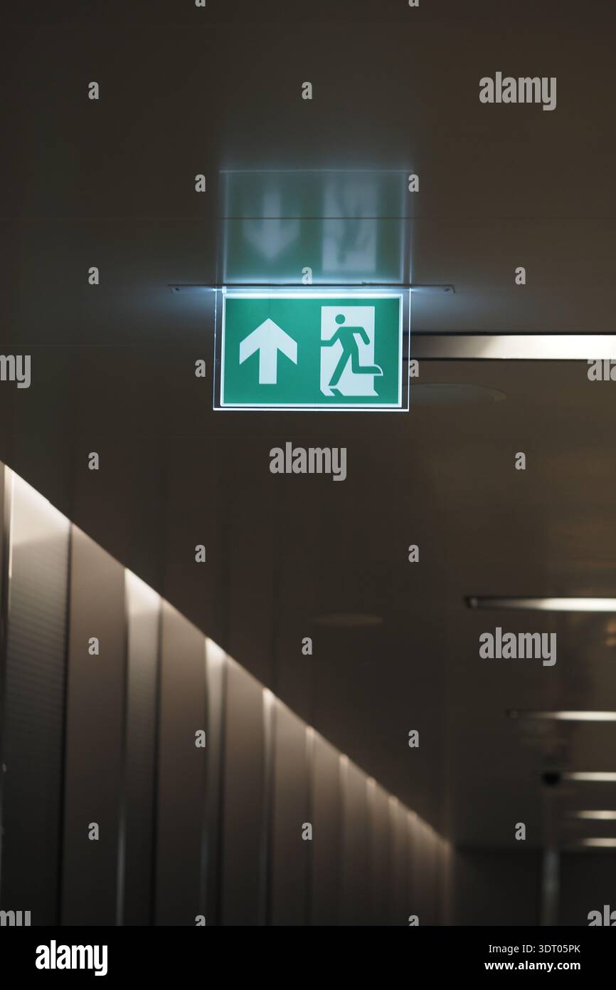 Exit Sign In Hall Green exit sign points hi-res stock photography and images - Alamy