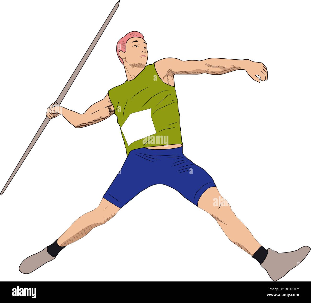 Javelin Throwing Athlete - Sports Illustration Stock Vector Image & Art ...