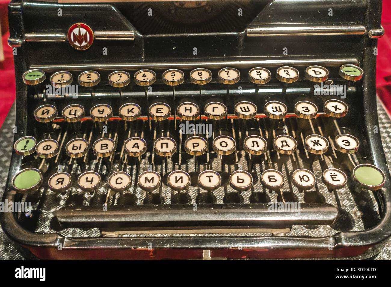 Old vintage typewriter key board Stock Photo