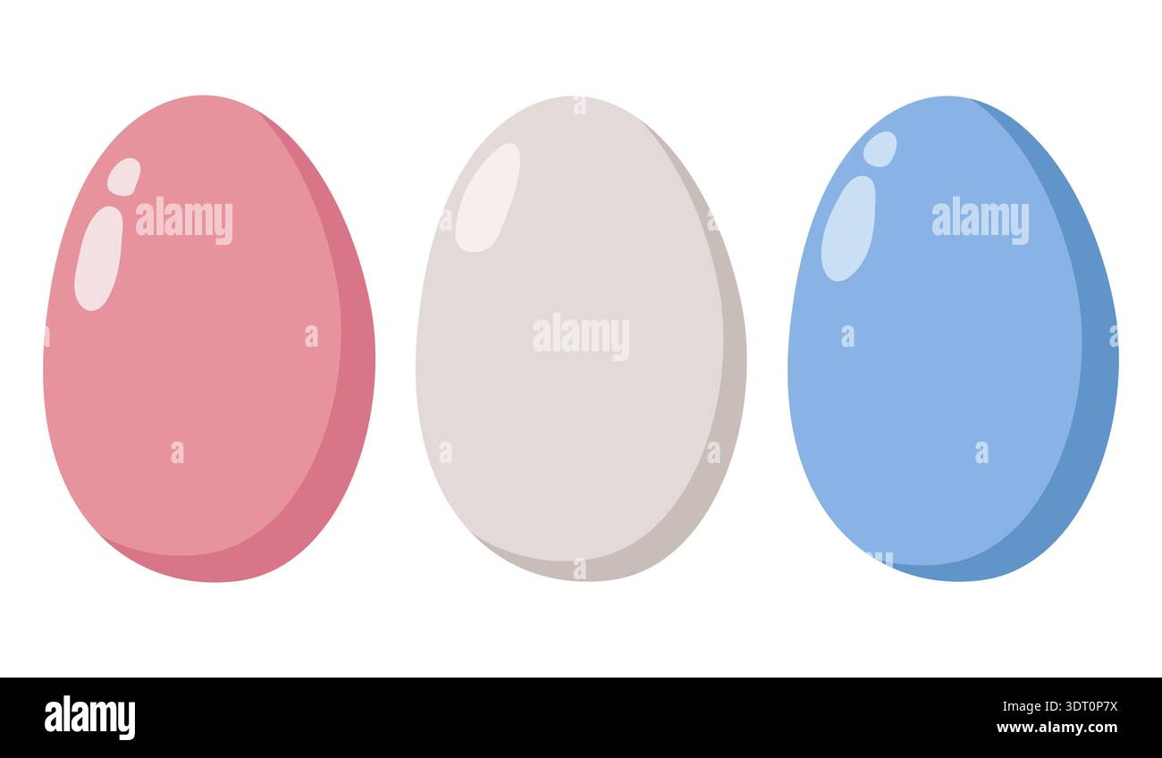 Glossy Pastel Eggs Easter Design Stock Vector