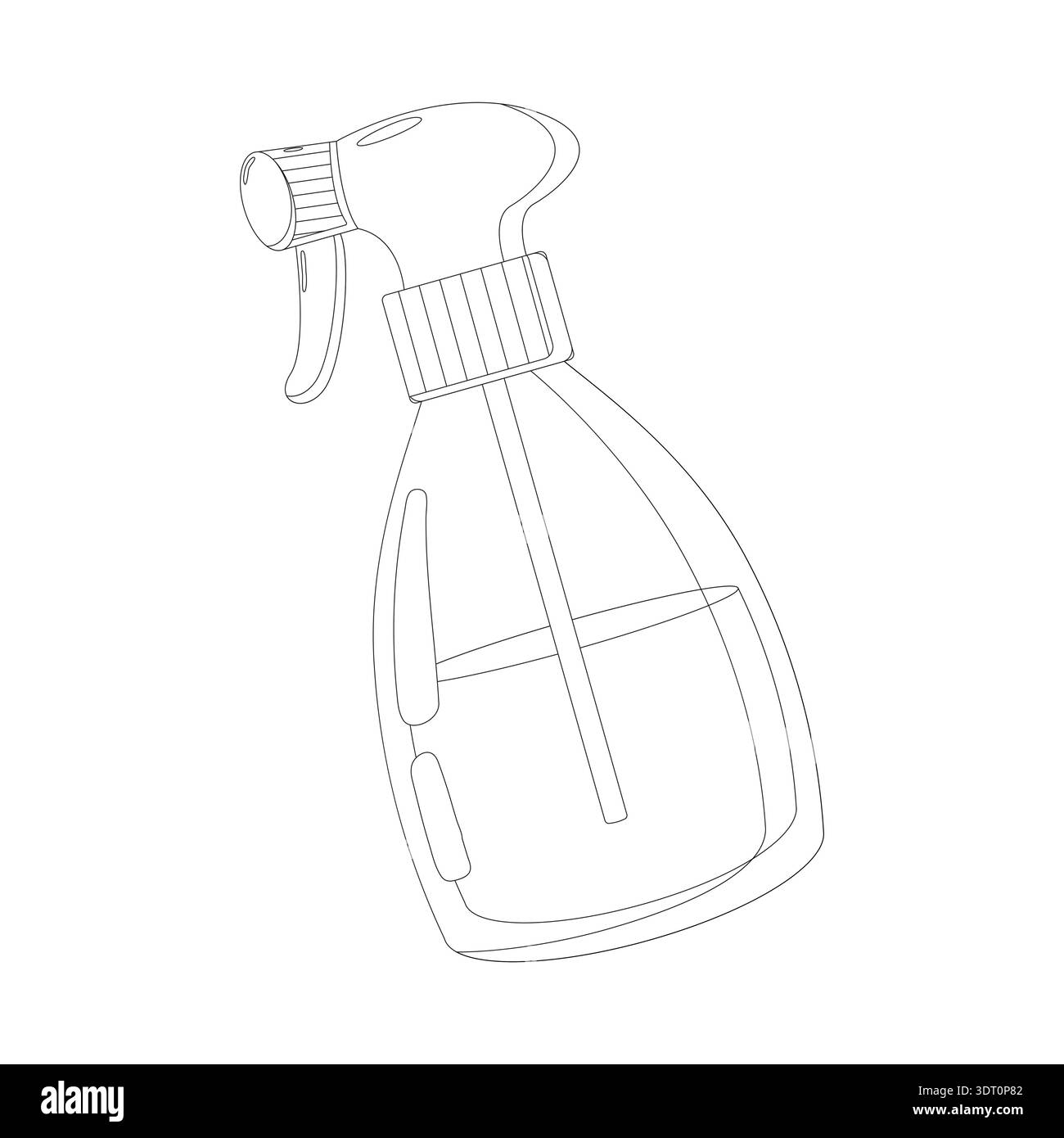 Spray Bottle Line Drawing Minimalist Stock Vector