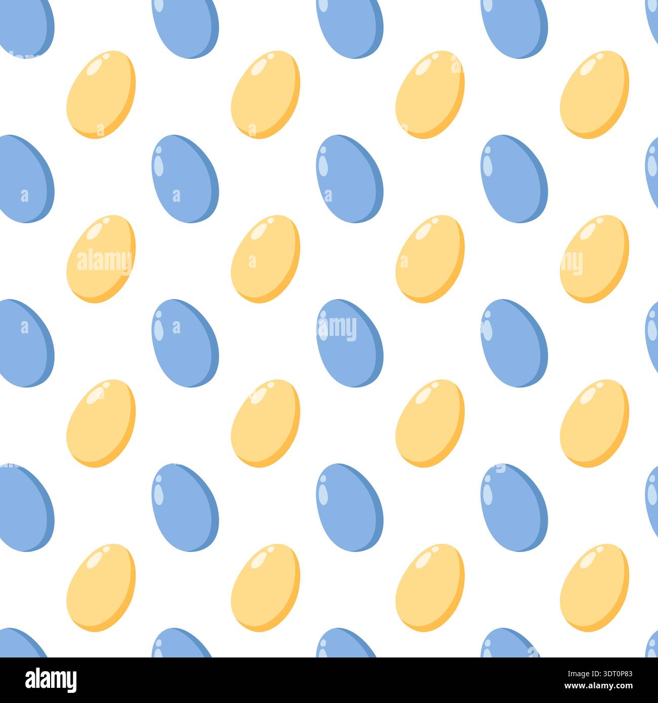 Yellow Blue Oval Pattern Seamless Stock Vector