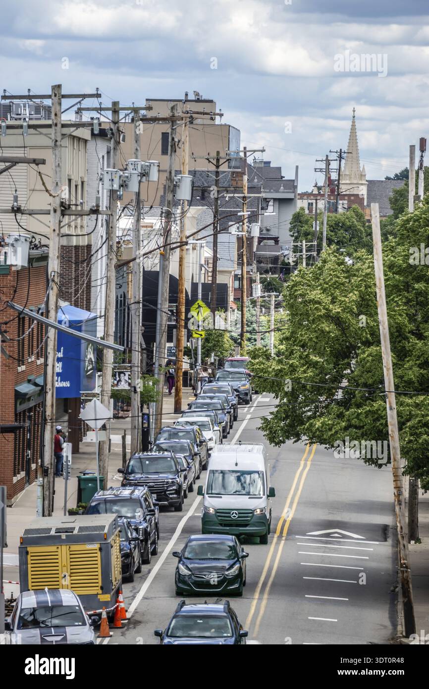 Grandview ave street view in pittsburgh pa Stock Photo