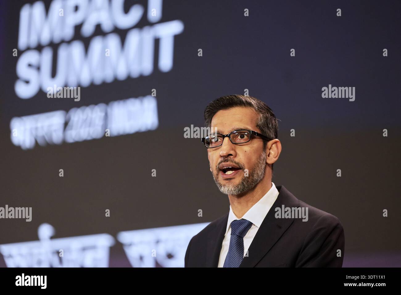 Google CEO Sundar Pichai speaks at the AI Impact Summit in New Delhi ...