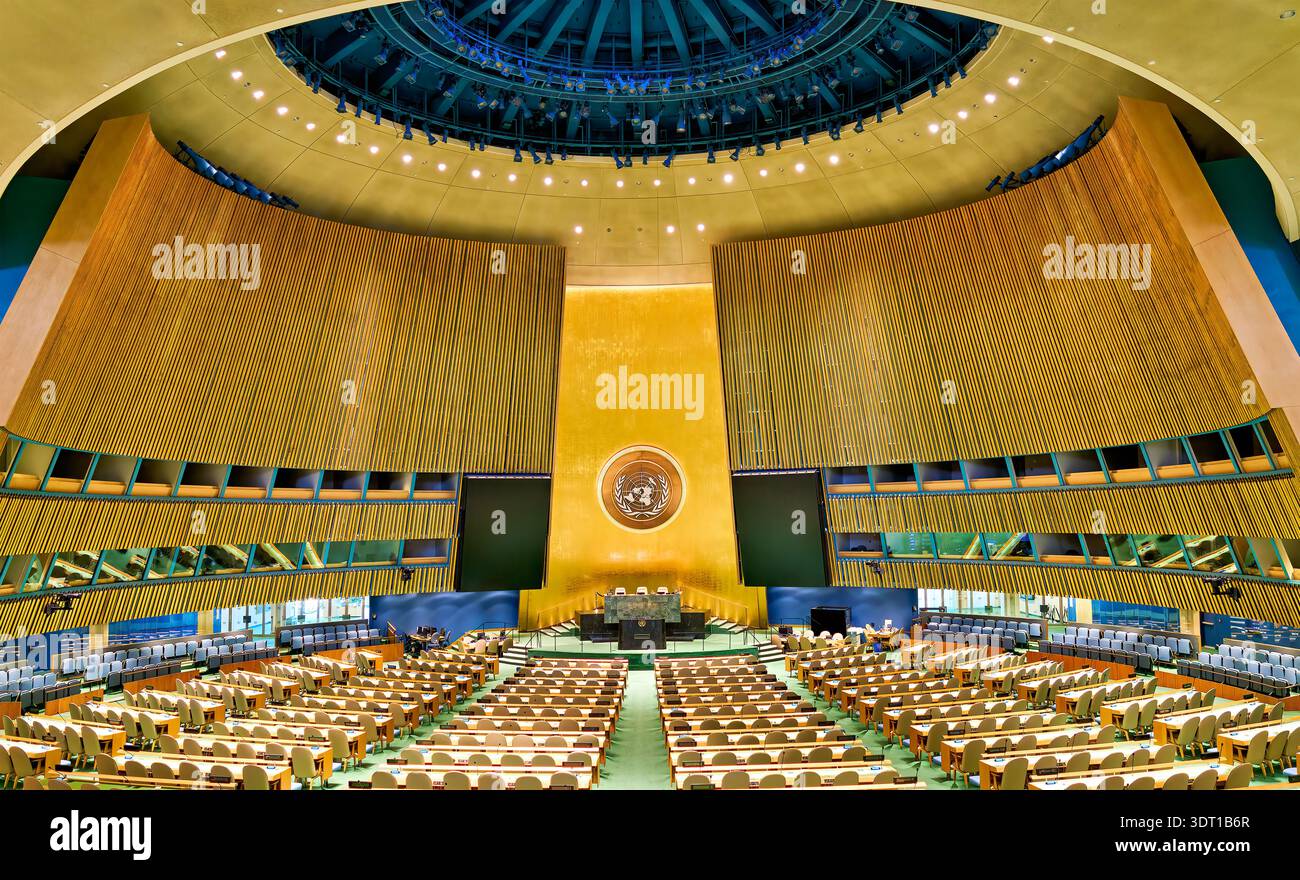 Assembly Sen Visual Inside view of the General Assembly Hall at the United Nations in ...