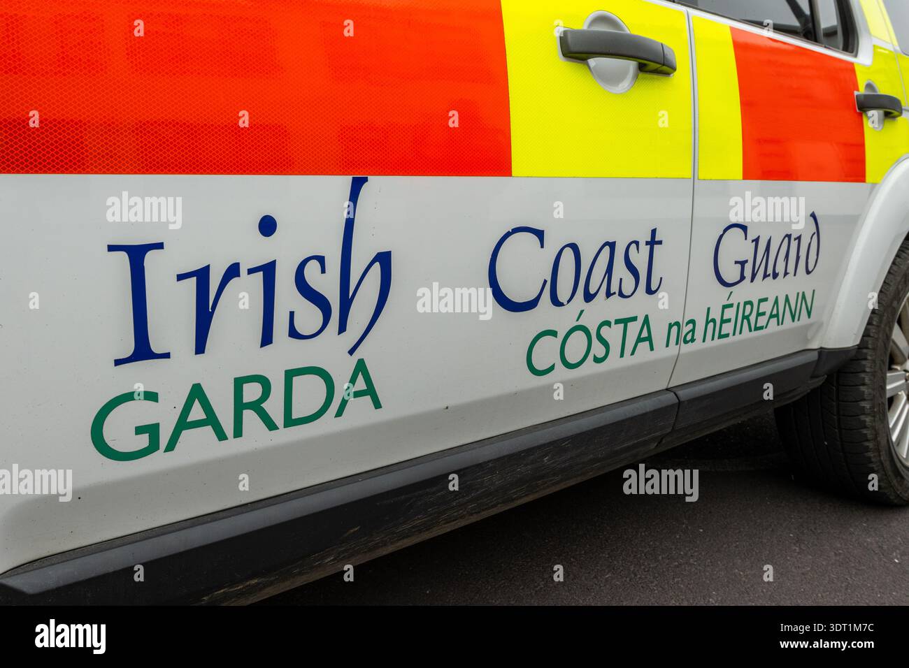Irish Coast Guard logo on a car. Stock Photo