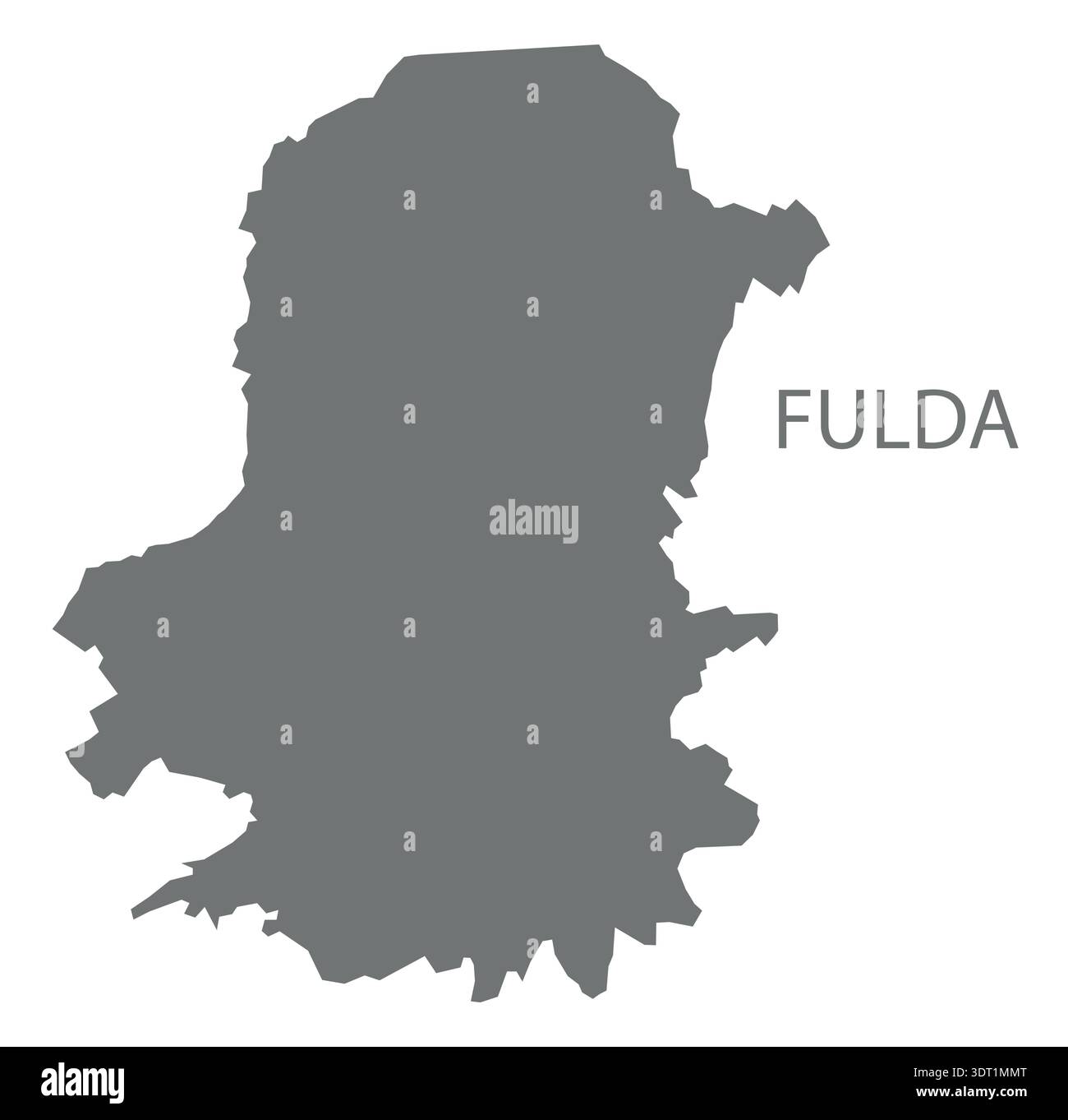 Fulda city map with boroughs grey illustration silhouette shape Stock ...