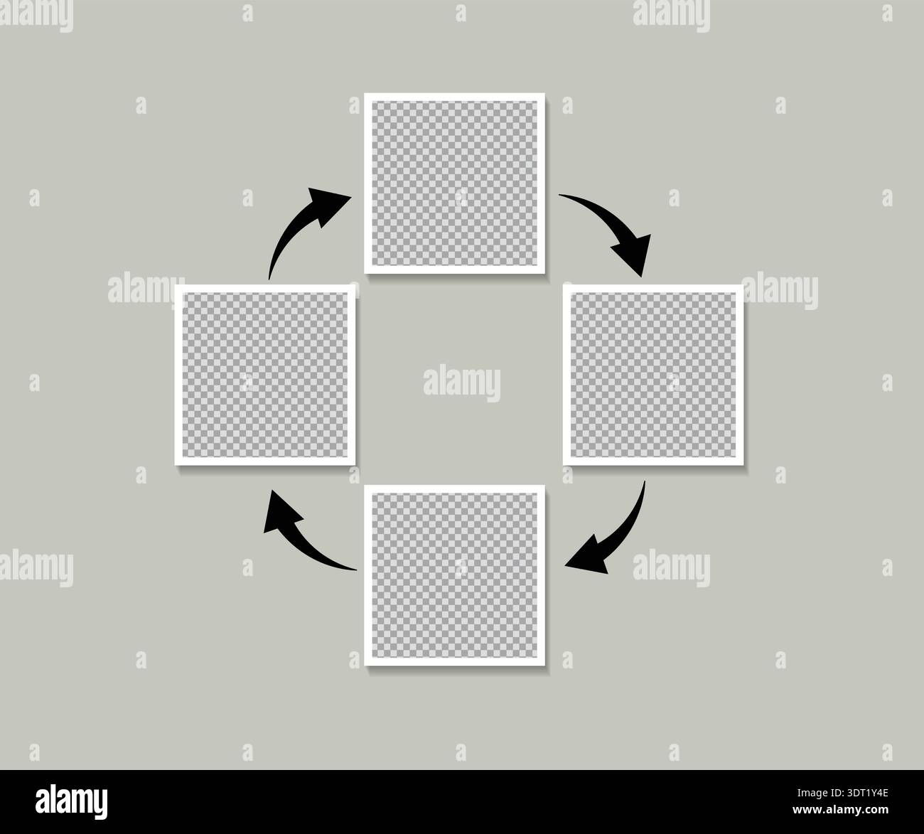 Photo frame collage with workflow cycle workflow cycle, showing a process or workflow concept Stock Vector