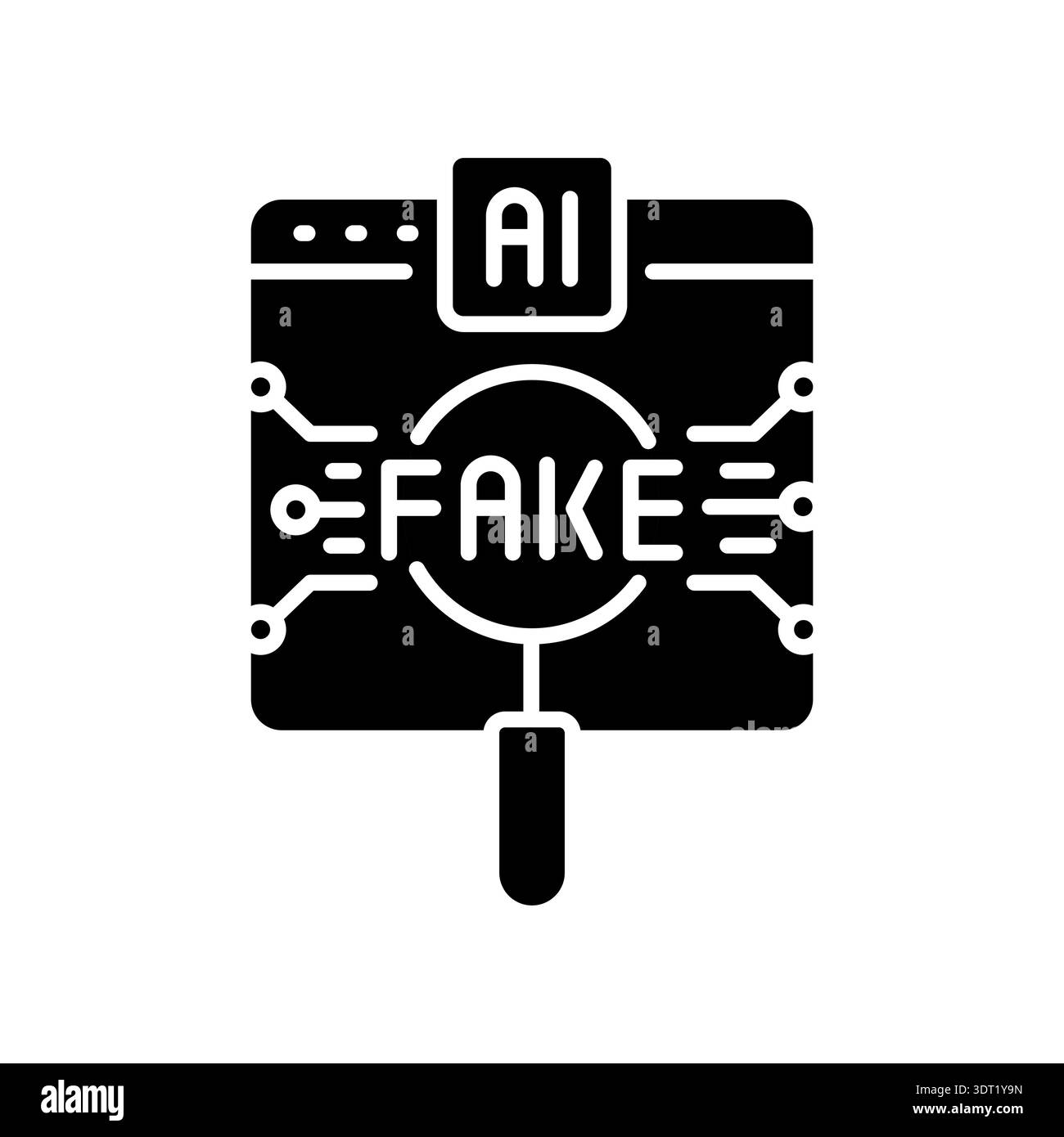 Counterfeit detection black flat icon for digital and print projects ...