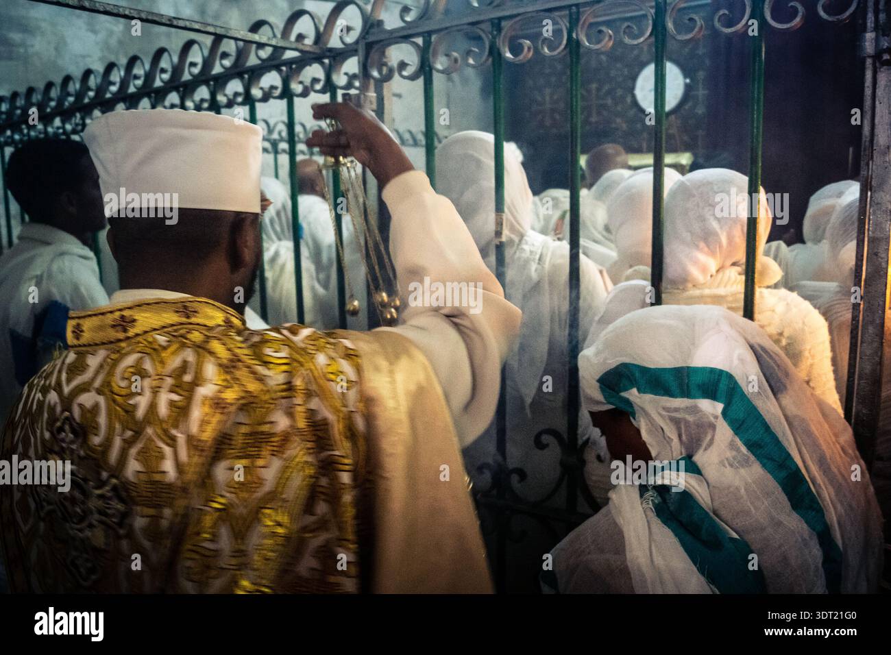 Prostrasting Jerusalem, Israel, 19 February 2026 Ethiopian Coptic Christian ...