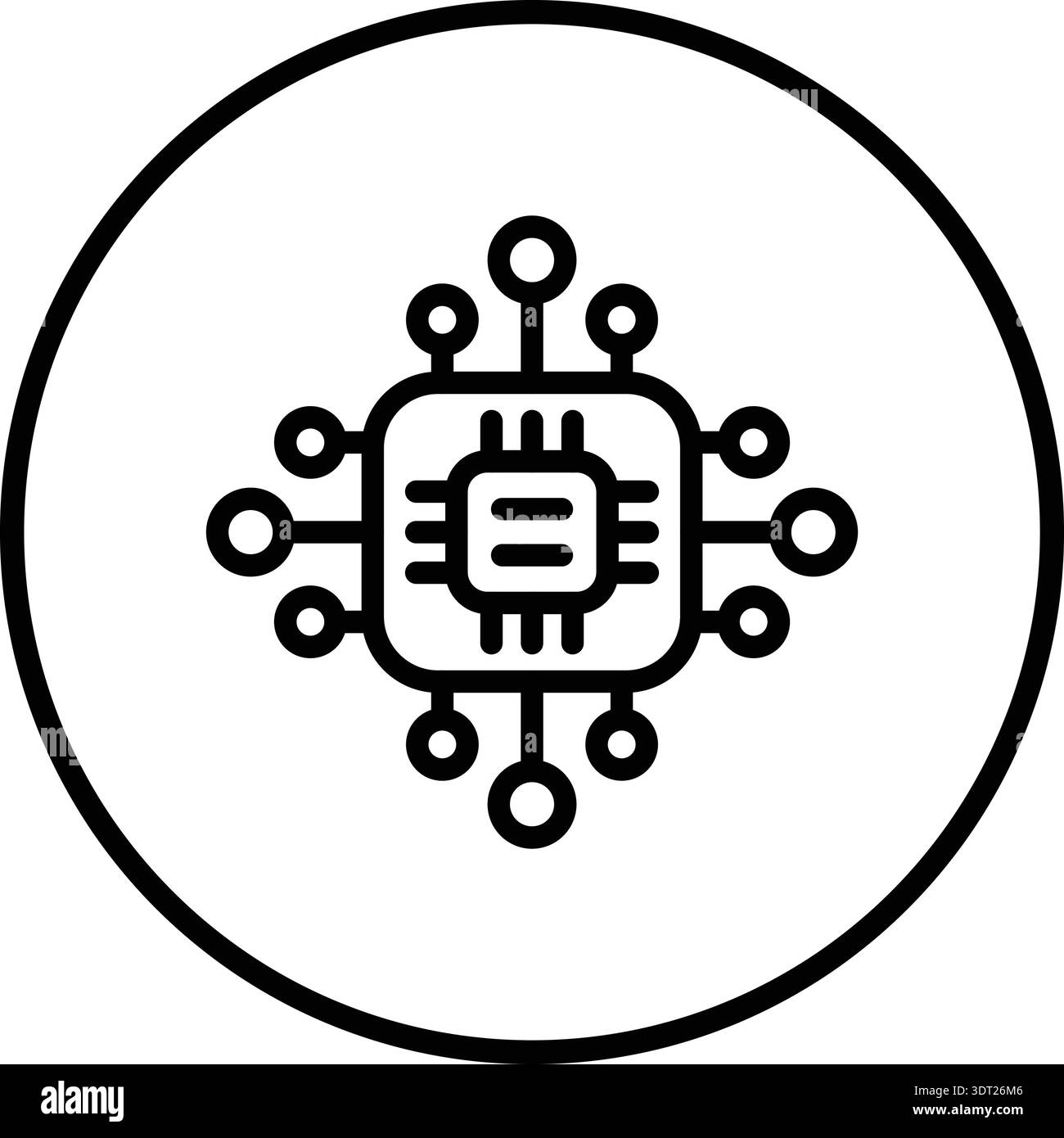 Microprocessor Vector Icon Design Illustration Stock Vector