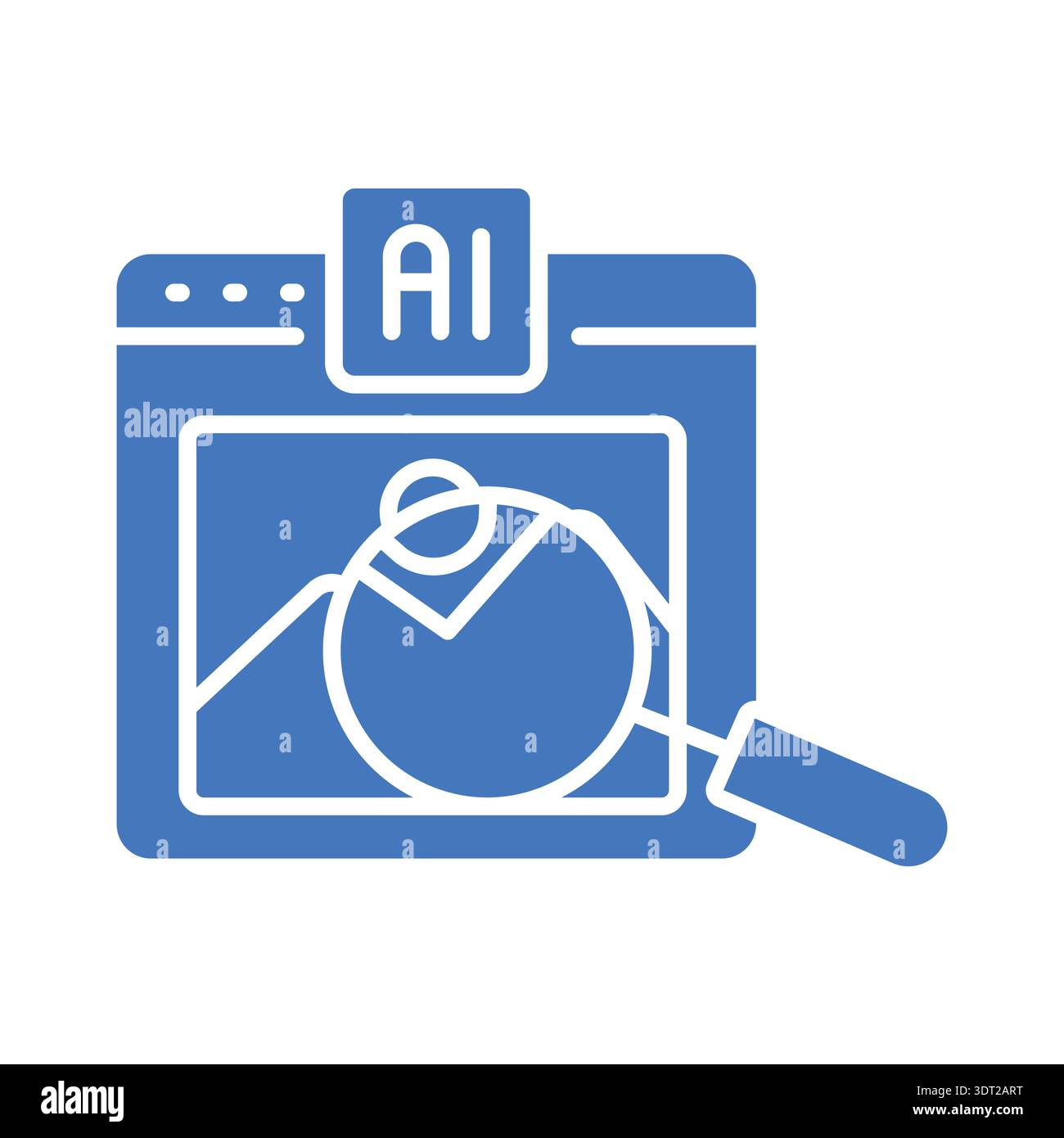 Visual search color flat icon for digital and print projects.  Minimal clean icons for apps and websites. Modern simple icons for UI UX and branding Stock Vector