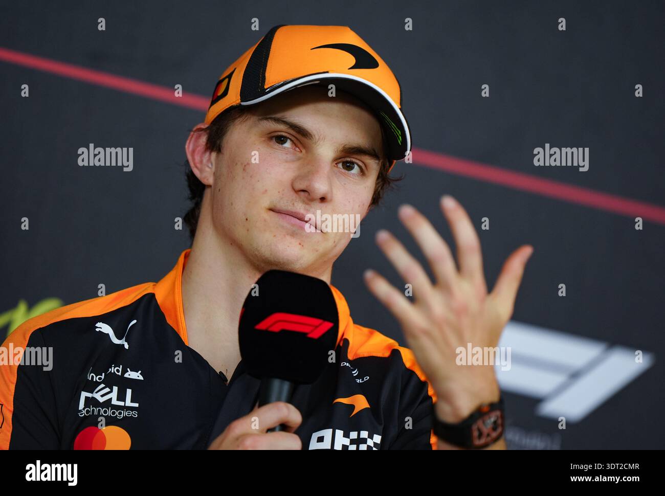 McLaren's Oscar Piastri during a press conference on day three of ...