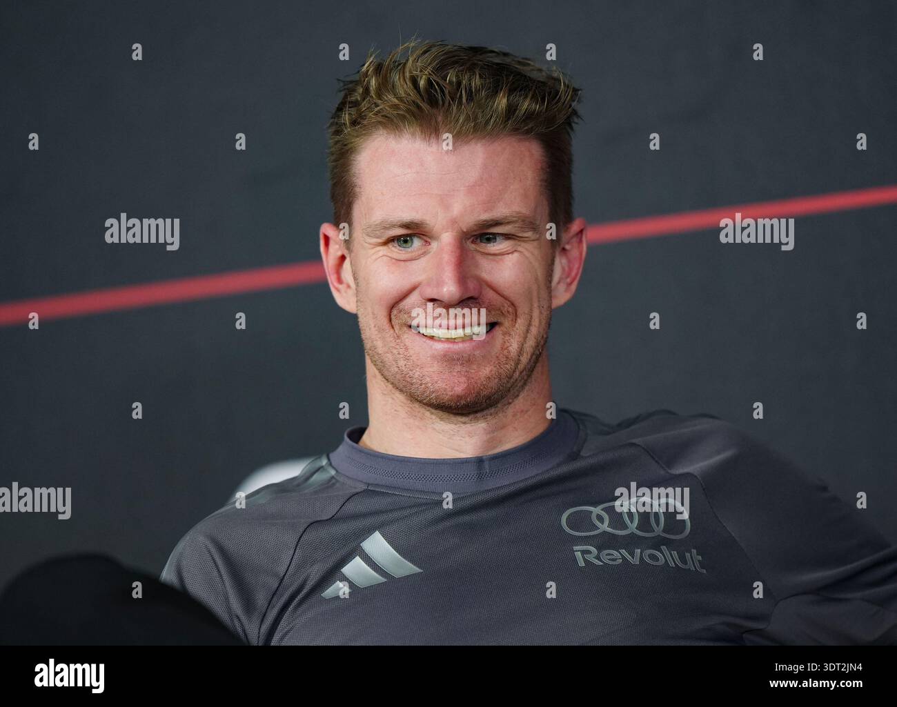 Audi's Nico Hulkenberg during a press conference on day three of ...