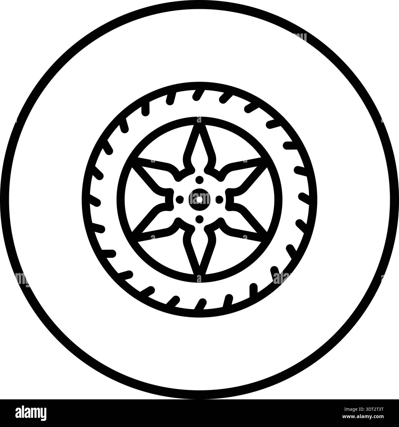Wheel Vector Icon Design Illustration Stock Vector